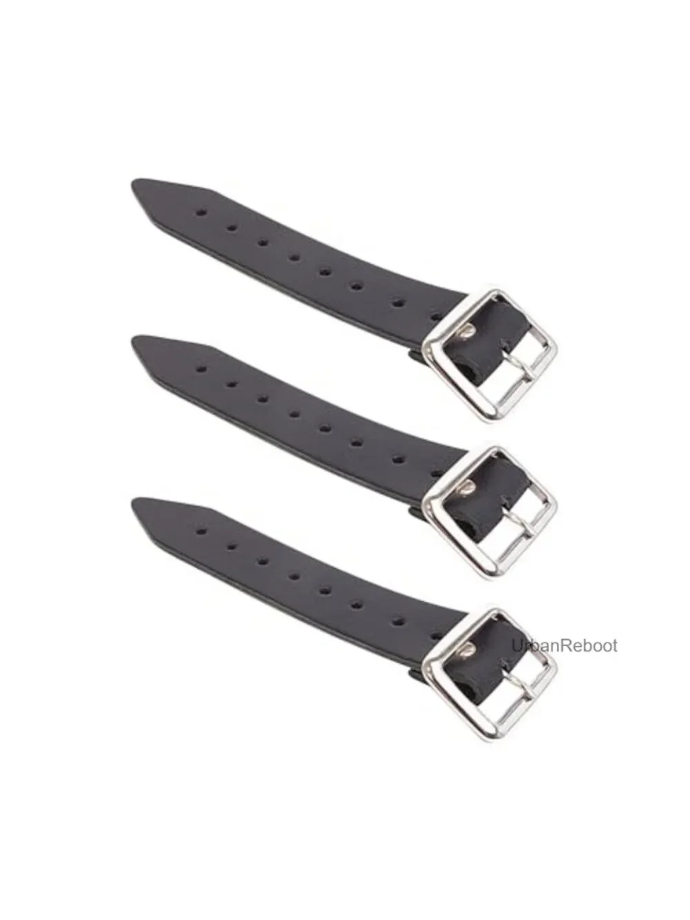 Genuine Leather Kilt Extension Straps with Metal Buckles 7-Inch Set of 3